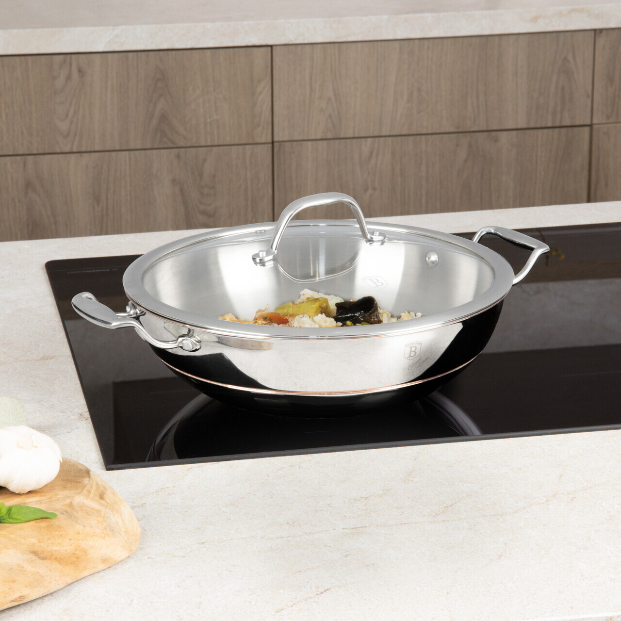 Tigaie Wok cu capac Berlinger Haus, Copper Touch, 28 cm, inox, argintiu - imagine 14