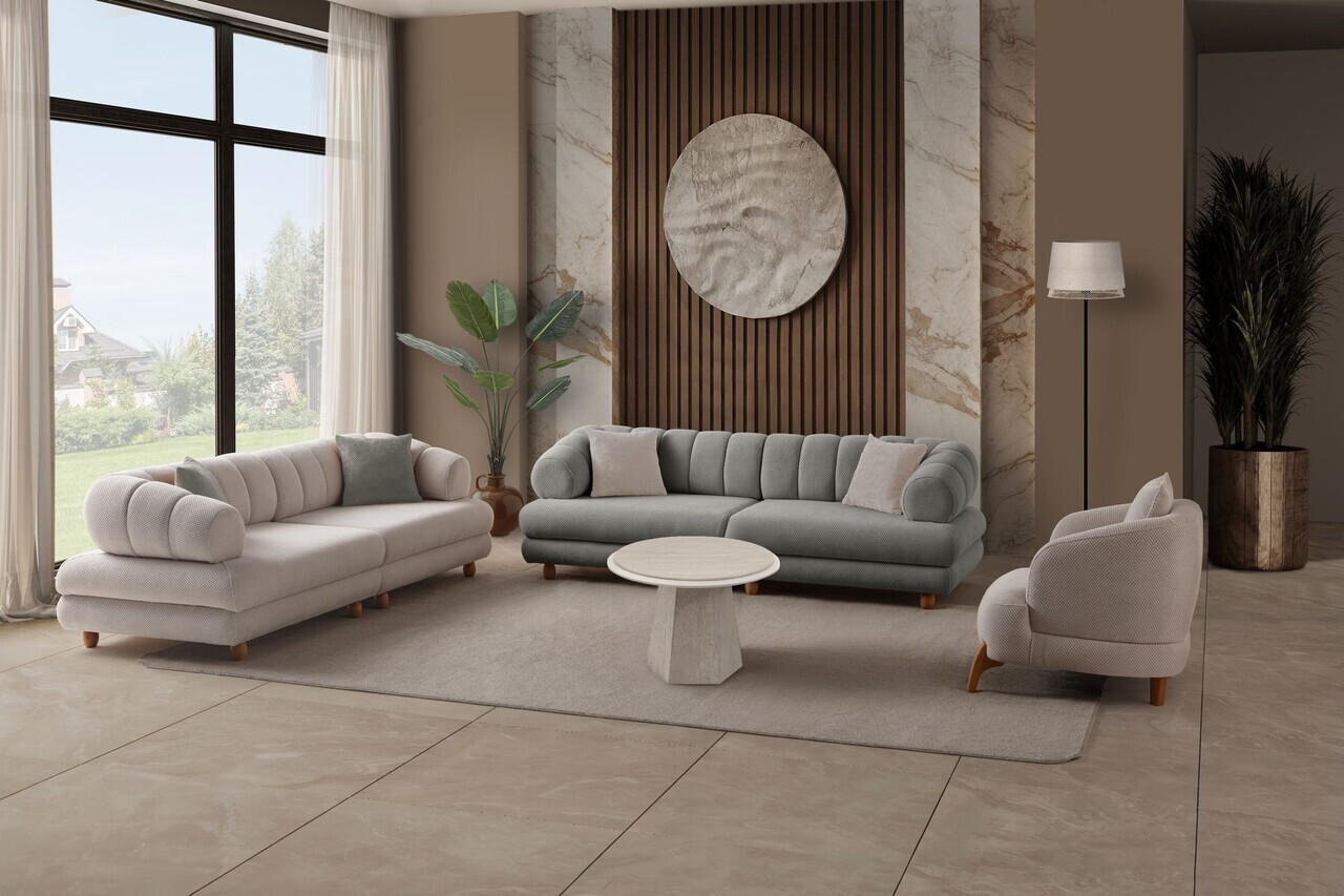 Canapea 3 locuri, Atelier del Sofa, 752EST1157, Lemn de carpen/PAL melaminat, Gri - view 8
