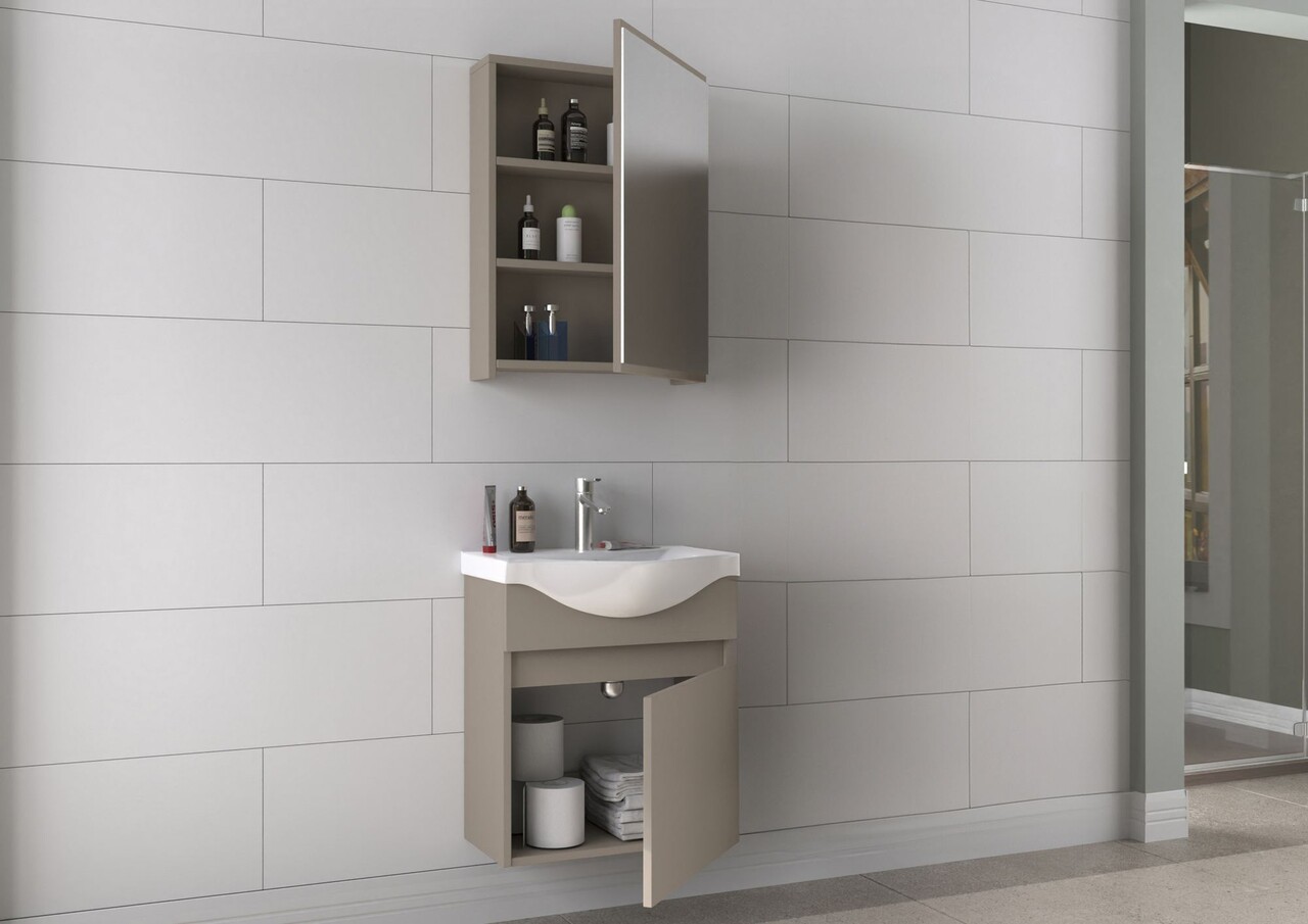 Set mobilier de baie (2 piese), Hanah Home, Sole 55, Latte - view 4