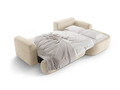Coltar extensibil dreapta 5 locuri, modular, cu lada depozitare, Ella, Micadoni Home, 271x174x94 cm, catifea, bej deschis