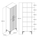 Dulap multifunctional, Hommy Craft, Berlin A, 60x200x35 cm, Nuc / Negru
