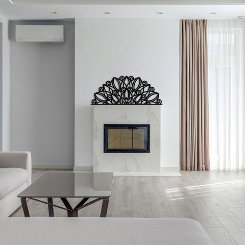 Decoratiune de perete, Sıena, Metal, Dimensiune: 160 x 65 cm, Negru Enzo