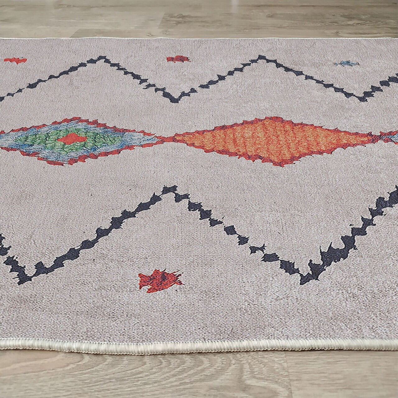 Covor, Woopamuk017, 80x150 cm, Bumbac/Poliester, Alb - view 6