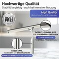 Racleta cu fixare pe perete Terni, Wenko, 24.5x3.5x18 cm, inox/cauciuc, argintiu lucios/negru