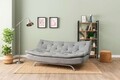 Canapea extensibila cu 3 locuri, Futon, 859FTN2897, Metal , Gri deschis