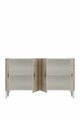 Consola, Hanah Home, Ilay 120, 120x75x32 cm, White / Travertine / Silver