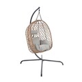 Leagan/balansoar gradina Nido, Homla, 106x104x184 cm, otel/ratan/poliester, natur
