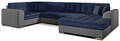 Coltar extensibil dreapta 5 locuri ELTAP, Damario, 338x189x78 cm, lemn/poliester, albastru inchis/gri inchis