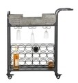 Carucior servire cu suport pentru vin Industry, Mauro Ferretti, 81.5x35x86 cm, fier