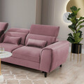 Coltar extensibil stanga 4 locuri ELTAP, Foble, 267x196x100 cm, lemn/poliester, roz inchis