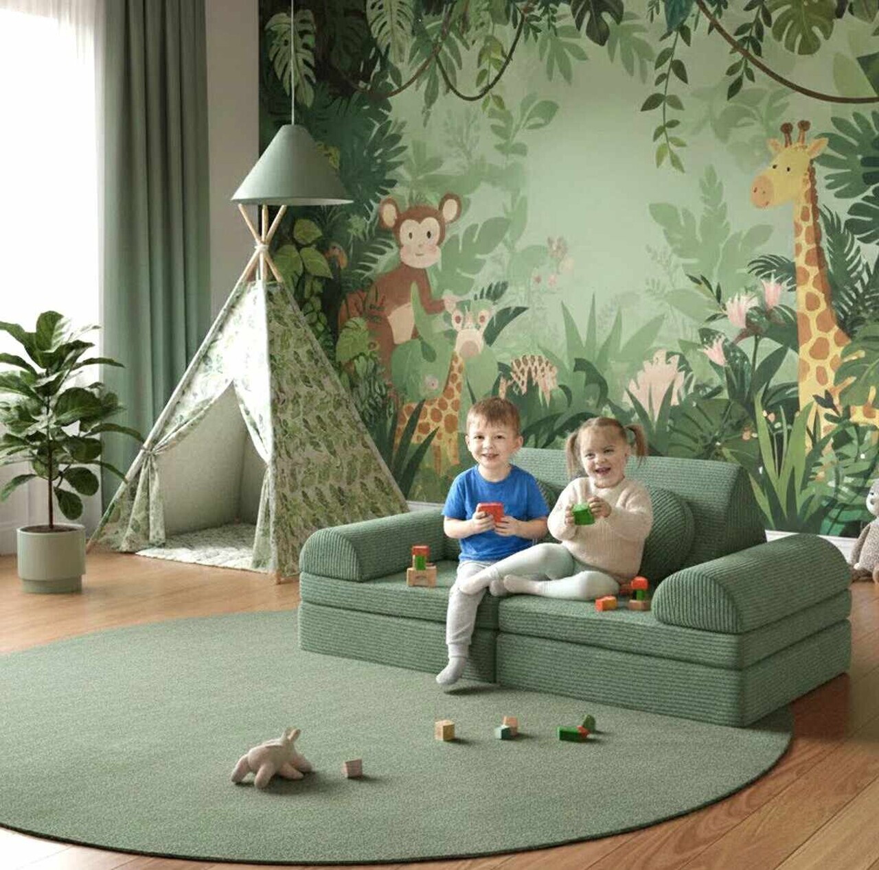 Canapea extensibilă pentru copii, Atelier del Sofa, 326NYR1116, Verde