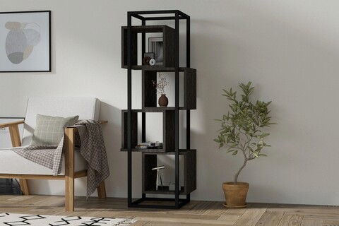 Corp biblioteca, asse home, rabant, 44x140x29 cm, antracit