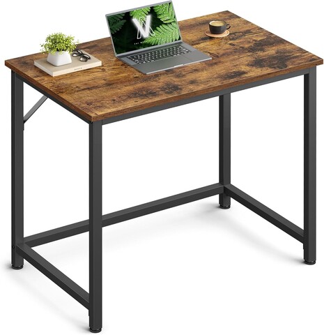Birou, Vasagle, 80x50x75 cm, PAL/otel, maro rustic