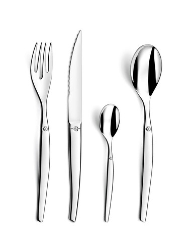 Set tacamuri, 24 piese, lou laguiole, jet, inox, argintiu