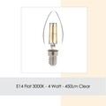 Bec LED, Sage, E14 Düz Gün Işığı, E14, 4 W, 3000K, 450 Lm,  sticla
