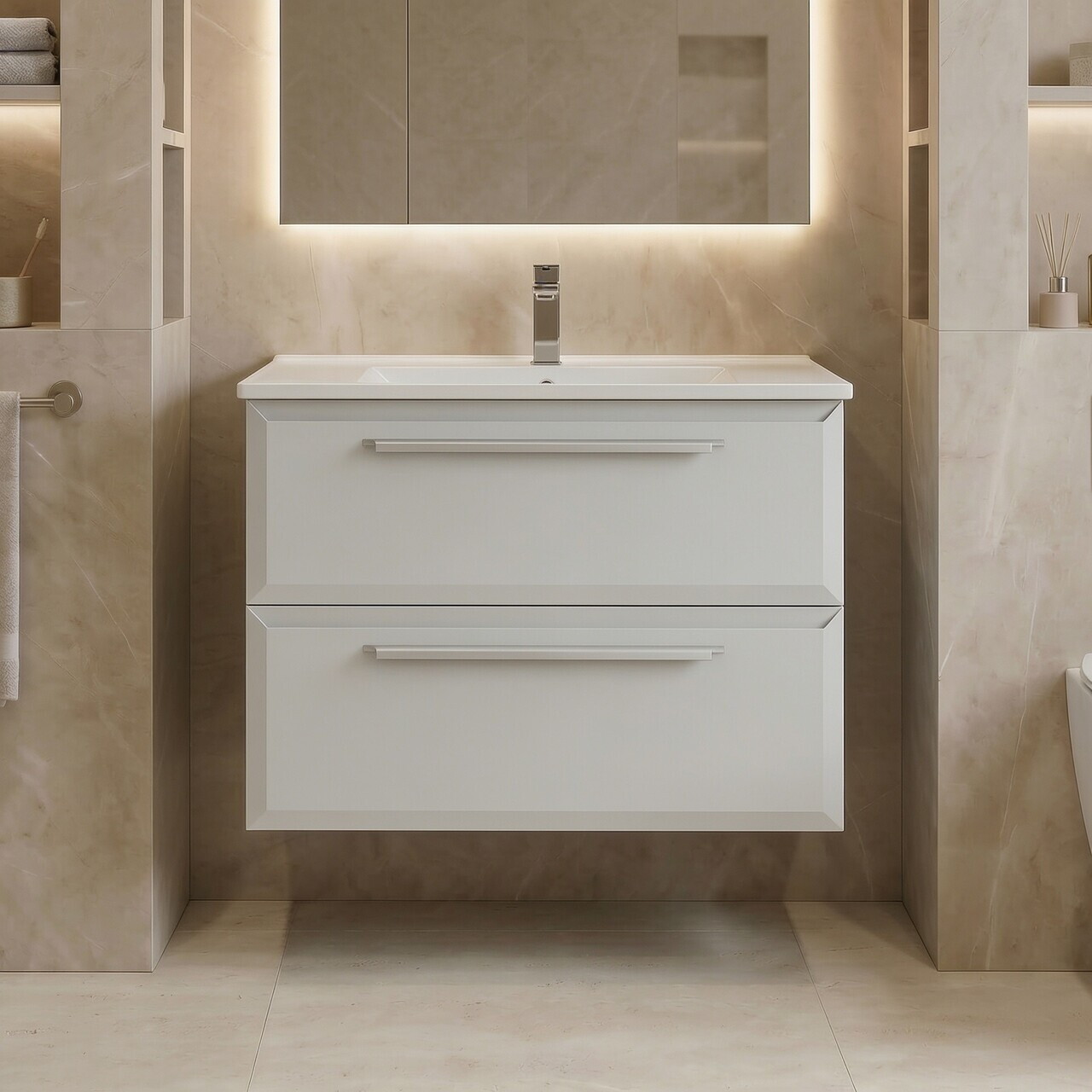 Dulap de baie cu chiuvetă, Hanah Home, Nuvola 80 v2, Casmir