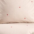 Lenjerie de pat dubla Fresas, Homla, 3 piese, 160x200 cm, bumbac, bej/rosu