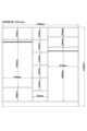 Dulap pentru haine, Rabi, Rb-083, 175x210x52 cm, Alb mat