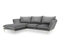 Coltar stanga, Verveine, Mazzini Sofas, 5 locuri, 286x190x96 cm, catifea, gri deschis