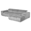 Coltar extensibil electric cu sezlong dreapta, Move, L. 303 l.185 H.88, stofa, gri