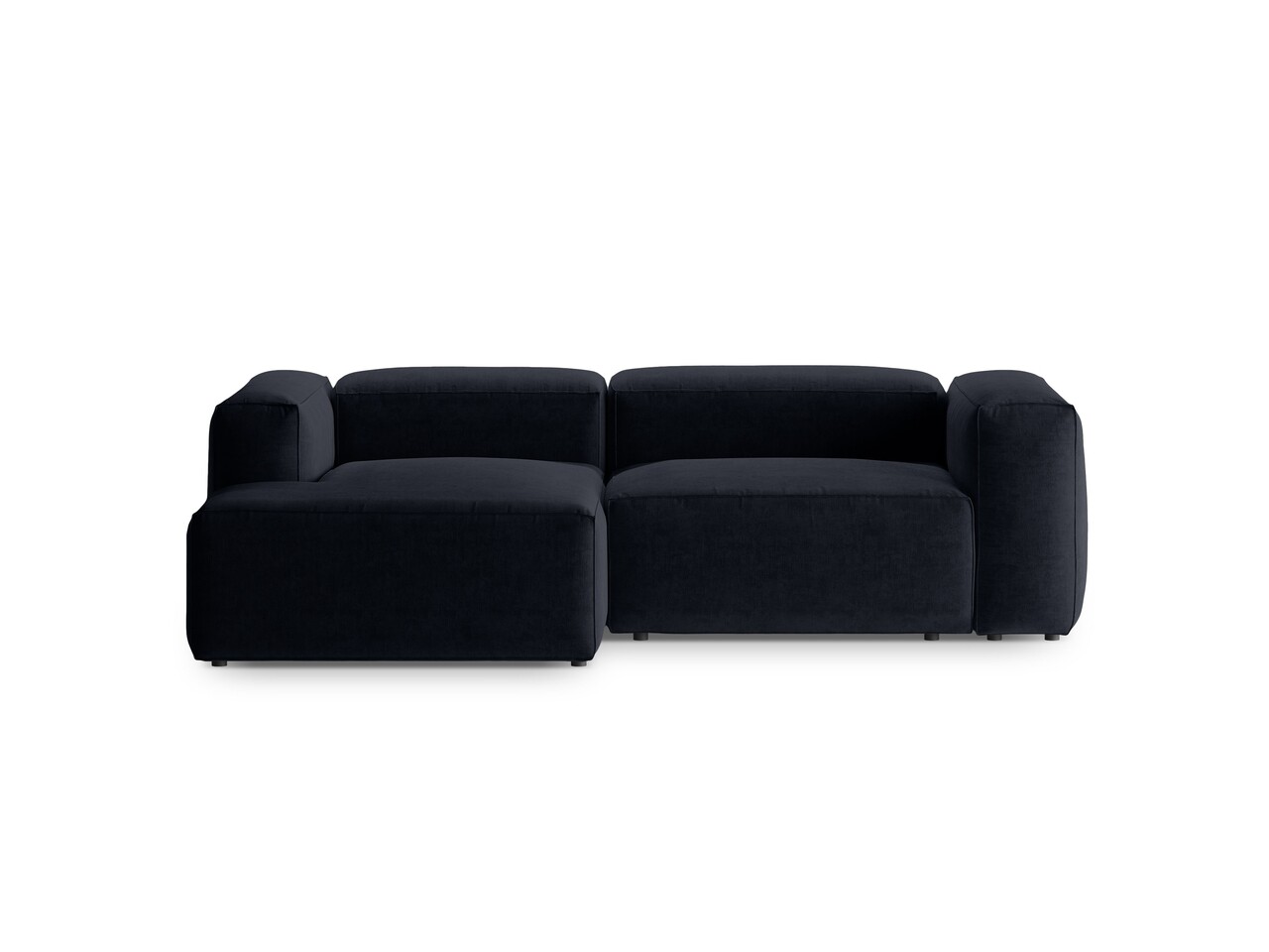 Coltar stanga 2 locuri, Bergamo, Cosmopolitan Design, 244x152x70 cm, tesatura structurata, albastru navy
