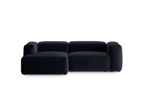 Coltar stanga 2 locuri, Bergamo, Cosmopolitan Design, 244x152x70 cm, tesatura structurata, albastru navy