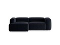 Coltar stanga 2 locuri, Bergamo, Cosmopolitan Design, 244x152x70 cm, tesatura structurata, albastru navy