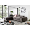 Coltar extensibil stanga 3 locuri ELTAP, LT-04LO, Grayson, 278x205x92 cm, lemn/poliester, gri