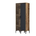 Dulap pentru haine, Hommy Craft, Kumsal PS, 80x47.5x201.4 cm, PAL, Nuc / Antracit