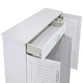 Pantofar cu 3 usi Sante, Pakoworld, 10 perechi pantofi, 120x37x123 cm, MDF/PAL, alb