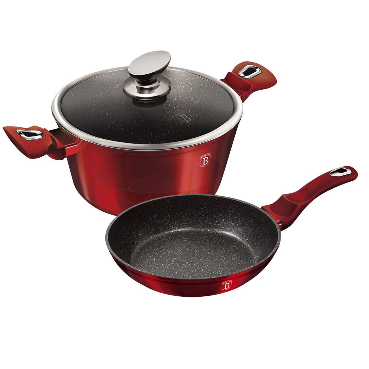 Set pentru gatit Berlinger Haus, Burgundy, 3 piese, aluminiu forjat, rosu - imagine 3