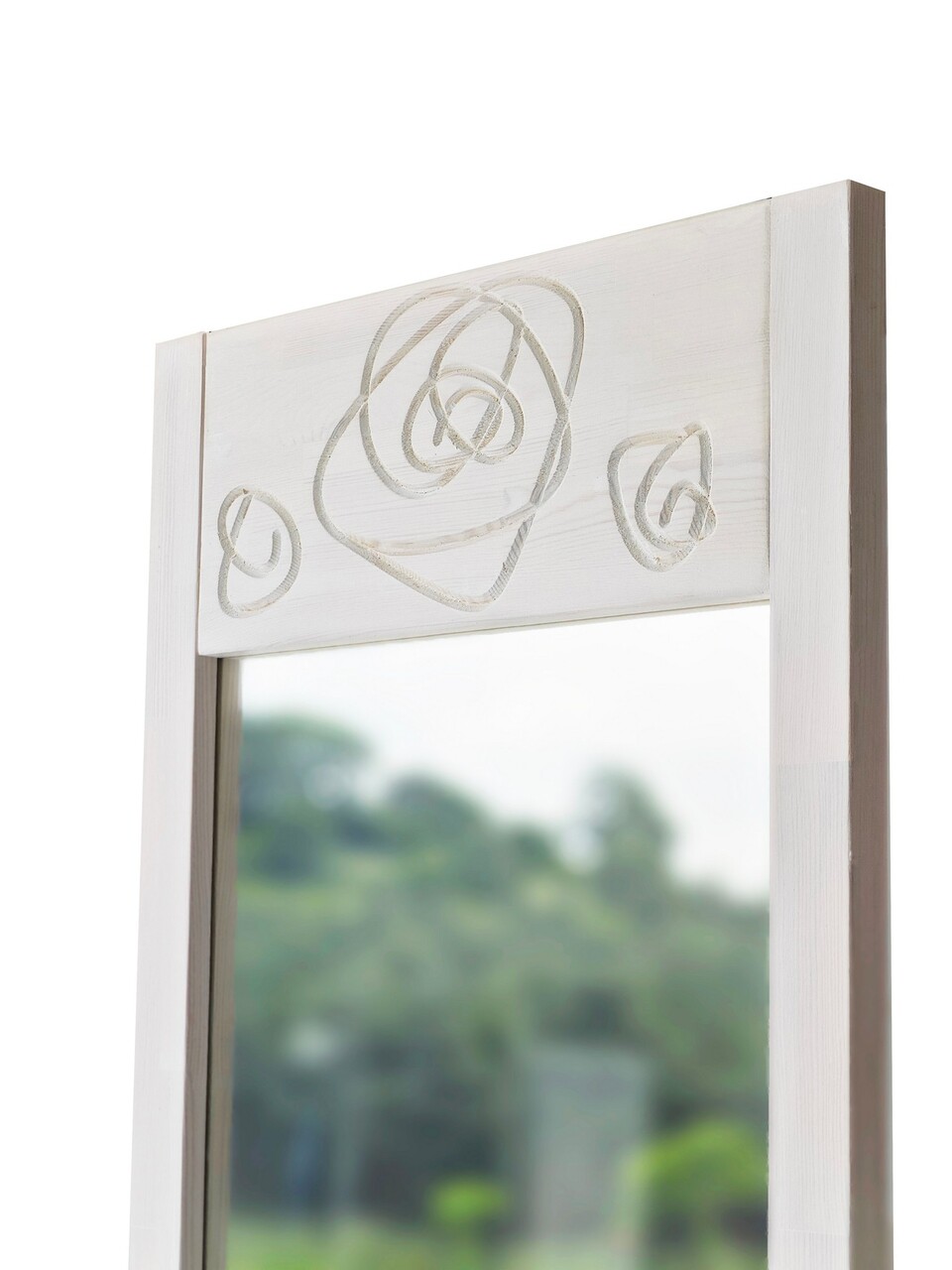 Oglinda Cheval, Neostill, Roses, 55x155x2 cm, Lemn masiv, Alb - 1 | YEO