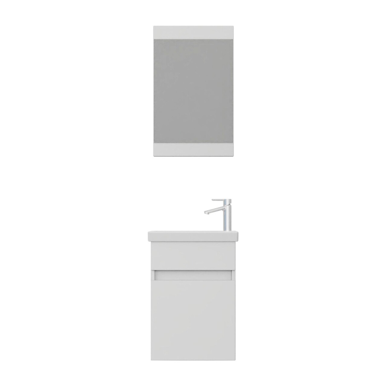 Set mobilier de baie (2 piese), Hanah Home, Mare 45, Alb mat - view 5