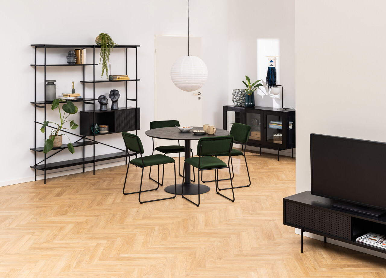 Scaun Cornelia, Actona, 50x53.5x80 cm, catifea/otel, verde forest - view 4