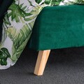 Pat tapitat Mikkel, Homla, 160x200 cm, metal/MDF/catifea din poliester, verde