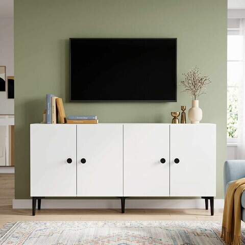 Consola, Hanah Home, Sherifa 180, 180x75x32 cm, Alb