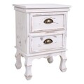 Noptiera Peyton, Creaciones Meng, 38x28x55 cm, lemn de paulownia, alb antic