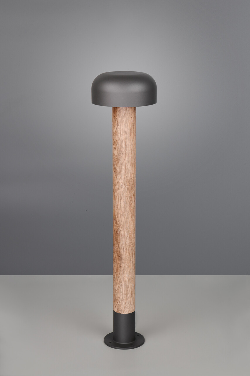 Lampadar de exterior Fraser, TRIO, 19x84.5 cm, 10W, 1x E27, aluminiu, gri/natur