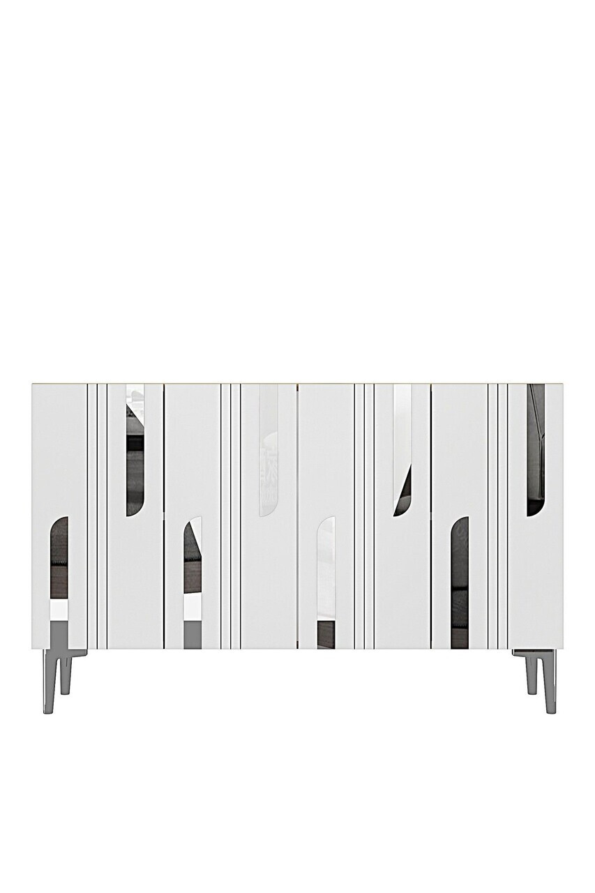 Consola, Hanah Home, Nota 120, 120x75x32 cm, Stejar Safir / Alb / Argintiu — imaginea 5