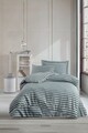 Lenjerie de pat pentru o persoana, Water Yollu Saten - Green, EnLora Home, 70% bumbac/30% poliester