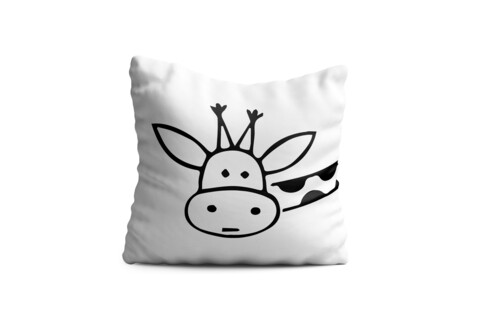 Perna decorativa minimal giraffe, oyo kids, 43x43 cm, poliester, multicolor