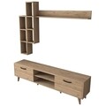 Comoda TV cu 3 rafturi, Wren, M16 - 405, pal melaminat, nuc