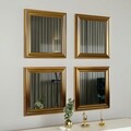 Set 4 oglinzi decorative, Siam, Loza, MDF , Auriu