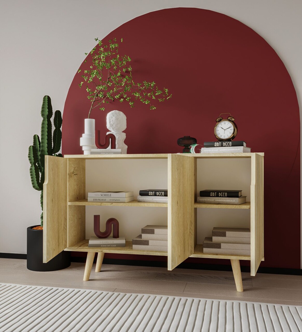 Consola, Hanah Home, Verona 120, 120x80x30 cm, PAL, Maro - imagine 3