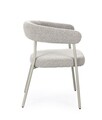 Scaun Giaele, Bizzotto, 59.5x56.5x75.5 cm, poliester Boucle, gri/grej