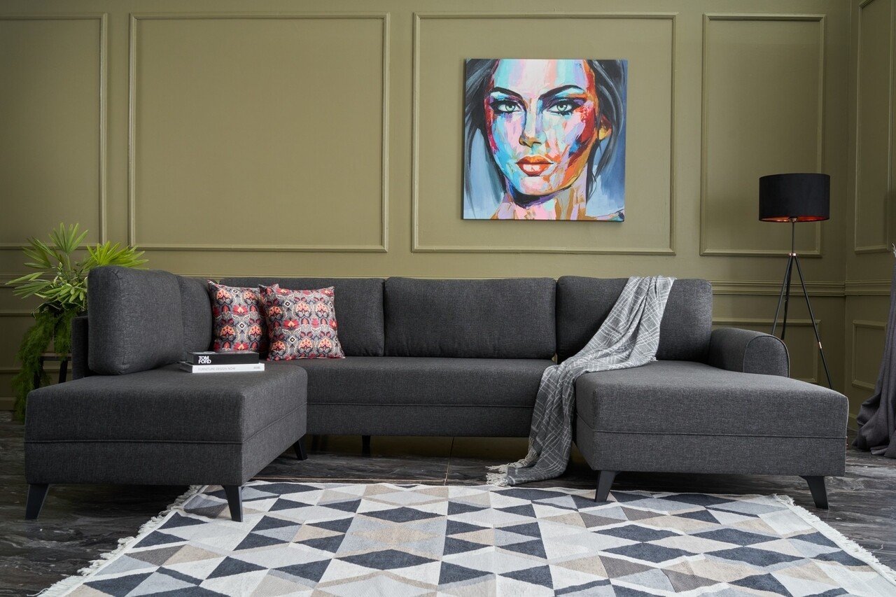 Coltar extensibil Belen, Balcab Home, 300x78x80 cm, lemn, antracit - 1 | YEO
