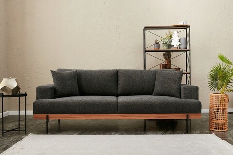 Canapea 3 locuri, balcab home, 825blc2818, lemn de fag, antracit