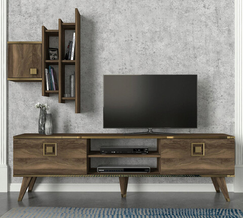 Comoda tv, tera home, gloss, pal, nuc / aur
