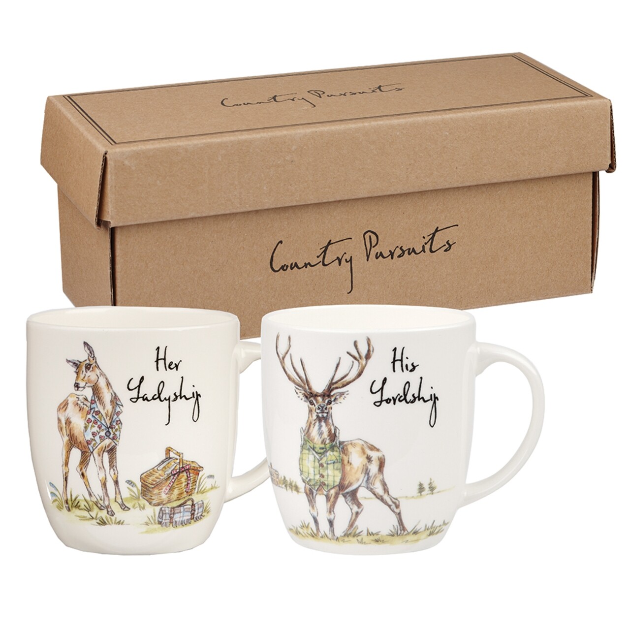 Set 2 Cani In Cutie Cadou, Lordship And Ladyship, Churchill, Portelan Fine Bone China, 300 Ml