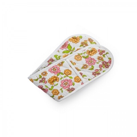 Manusa dubla de bucatarie, 18x75 cm, 100% bumbac, pink flower